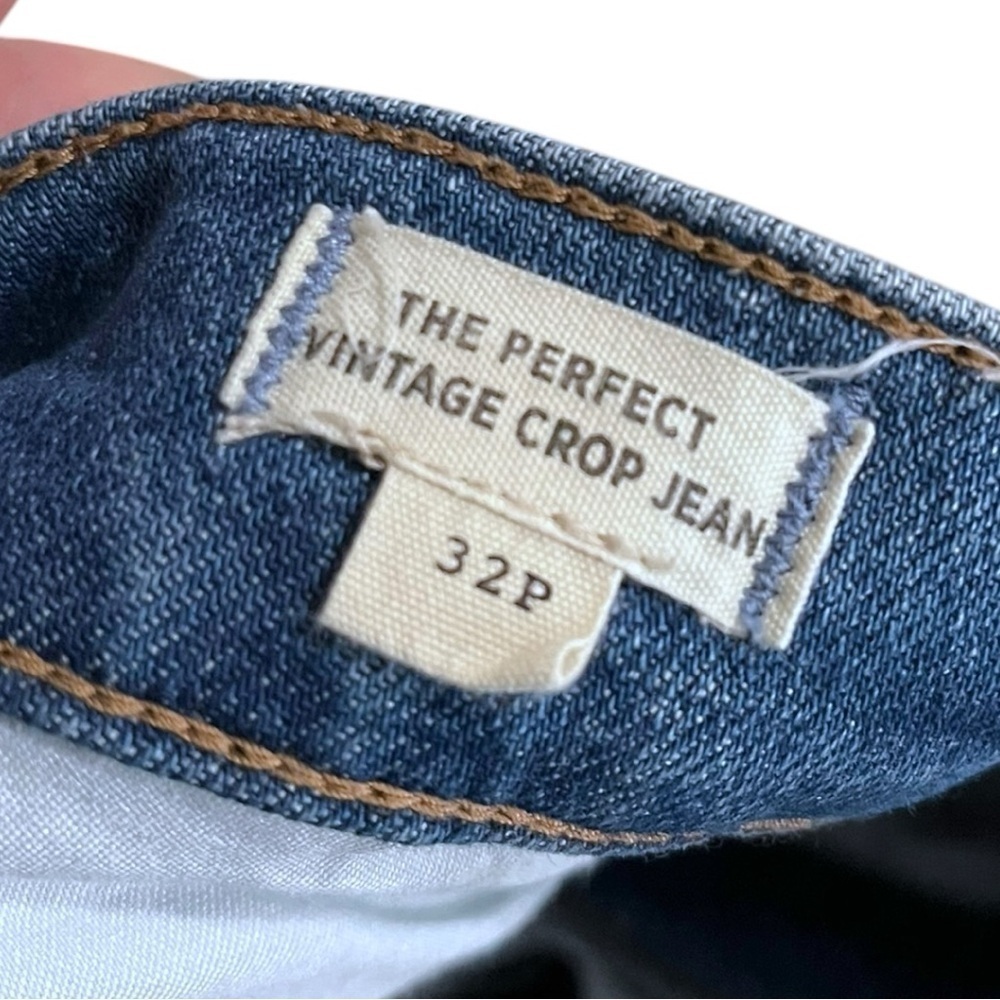 Madewell The Perfect Vintage Straight Leg Crop Medium Wash Distressed Jeans 32P - Picture 7 of 8